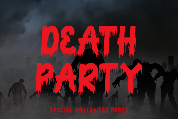Death Party Font: A Spooky Display Typeface for Handmade Labels, Invitations, and Seasonal Crafts