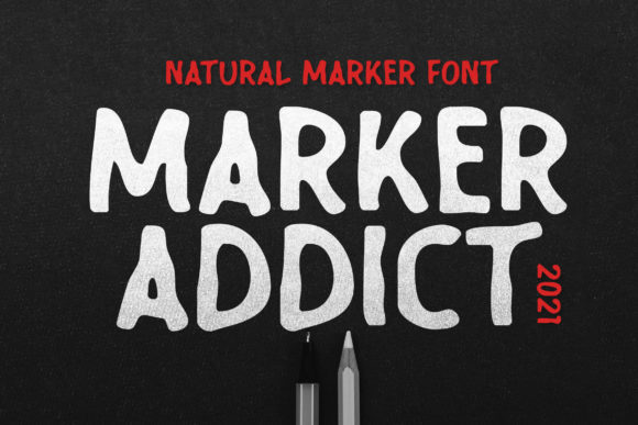 Marker Addict: A Bold Display Font for Crafters & Product Designers